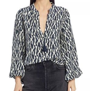 FIGUE- Rylie top in Batik Zig Zag Midnight Navy